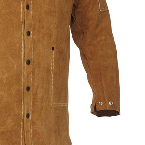 Chaqueta de seguridad de soldadura de cuero antideslizante resistente de alta calidad para hombres ropa de trabajo estilo traje pantalones chaqueta de soldadura ropa de seguridad - Product Image 2