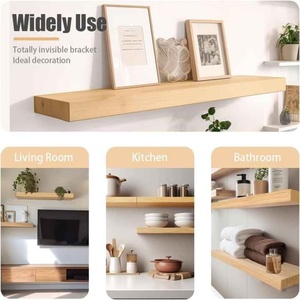 Kệ gỗ tự nhiên treo tường 24 x <span class=keywords><strong>9</strong></span> <span class=keywords><strong>inch</strong></span> để trưng bày và lưu trữ - Product Image 3