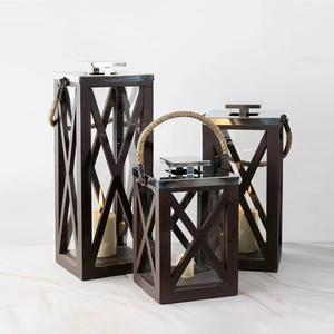 Vente chaude Élégant Noir Métal Fer Table Verre Lanterne Bougeoir En Gros pour La Maison Restaurant Décoration Impressionnant - Product Image 5