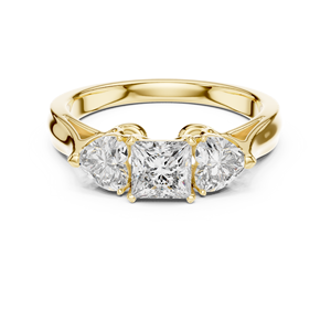 VALENTINE SPECIAL 1.27CT Lab Grown Princess Diamond Ring Set 18KT Yellow Gold Rhodium Plated IGI Certified Luxury Engagement - Product Image 4