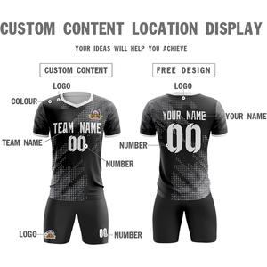 Kits de fútbol impresos personalizados con logotipo de Patrocinador de marca de equipo bordado tela de secado rápido nombre Número personalización - Product Image 2