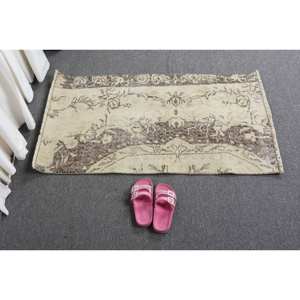 Alfombra clásica de lana turca Vintage de 2x3, 5 pies, hecha a mano, estilo Tabriz, diseño de retazos, látex para pasillo, uso de cabecera - Product Image 5