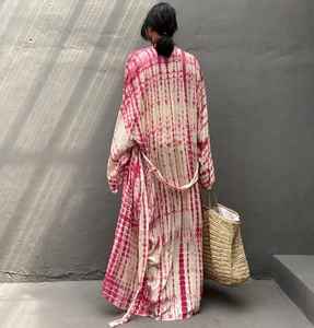 Tie Dye Été Vacances Long Kimono Boho Plage Kimono Robe À Manches Longues Avant Ouvert Vêtements Pour Femmes Kimono - Product Image 2
