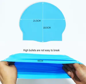 Large Swim Caps Manufacturers Swimming Hat Custom Print Waterproof Environmental Elastic Printing Silicone Screen Print Swim Cap