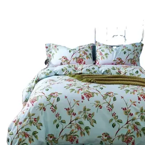 Toàn Bộ bán tùy chỉnh kích thước in phẳng hoặc được trang bị 4 Mảnh Duvet cover bedding Set sợi nhỏ Vua đôi hoa tấm ga trải giường