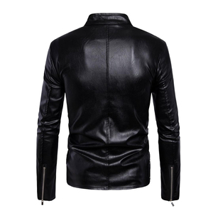 Veste de motard slim fit en cuir véritable pour homme, style vintage, effet vieilli, veste de moto, vêtement d'extérieur tendance pour l'hiver, imperméable et coupe-vent - Product Image 3