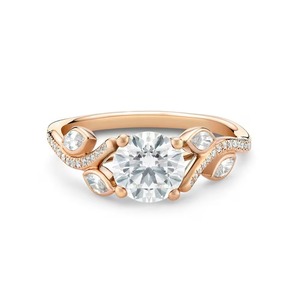 Bague de fiançailles pour femme, motif rond, diamants de laboratoire brillants 0,90 ct F-VS2, poli, or massif 14 carats, pour tous les jours, à empiler, cadeau - Product Image 3