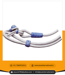 Rommel / Romal / Romel Reins ไนล่อนสีขาว,หุ้มด้วยแท็คหนังวัวธรรมชาติสีฟ้า NR185 - Product Image 5