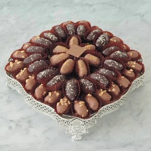 Ensemble De 2 Plateaux De Serverware Au Chocolat En Fer En Métal Avec Couvercles En Acrylique De Qualité Supérieure Différentes Tailles Plateaux De Nourriture De Couleur Noire - Product Image 3