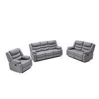 Sofa Recliner Berfa Mewah yang Dapat Diperpanjang dan Dikonversi, Fungsi Pijat, Busa Kepadatan Tinggi, Kain PU, Modern untuk Ruang Tamu Apartemen