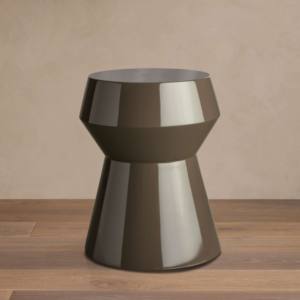 Tabouret moderne en laque sablier, table d'appoint contemporaine, mobilier d'intérieur, tabouret décoratif brillant pour salon - Product Image 1