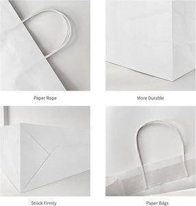 Bolsas de regalo de papel laminado con logotipo personalizado, bolsas de compras impresas en kraft para negocios - Product Image 5