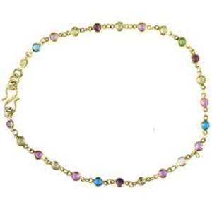 Pulsera de piedras preciosas de oro-Bisel-set Piedras preciosas coloridas Chan Jewelry 100% Tobillera hecha a mano para fiesta de boda, Hldi ,mehendi - Product Image 2