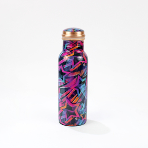 Bouteille d'eau en cuivre multicolore à l'aspect unique Bouteille d'impression d'autocollant de boisson de haute qualité - Product Image 1
