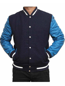 Wholesale Customizable Varsity Jackets with Stand Collar Blank Letterman Design for Men CollegeBaseballjacket for men - Product Image 4