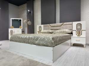 Ensembles de chambre à coucher king-size en bois MDF de luxe européen avec options de rangement pour lit riche en fonctionnalités Mobilier essentiel pour le confort - Product Image 2