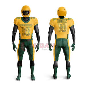 ชุดยูนิฟอร์มอเมริกันฟุตบอลแบบสั่งทำพิเศษ ผ้าโพลีเอสเตอร์/คอตตอน ระบายอากาศได้ดี พิมพ์ลายด้วยความร้อน เสื้อ กางเกง ชุดเซ็ต สำหรับผู้ใหญ่ แบบ unisex - Product Image 1