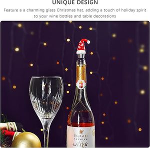 จุกปิดขวดไวน์ทำจากซิลิโคนทำจากสังกะสีพร้อมตกแต่งหมวกคริสต์มาสใช้ซ้ำได้สำหรับเครื่องดื่มของตกแต่งในช่วงฤดูหนาวเทศกาลคริสต์มาสปาร์ตี้ - Product Image 6