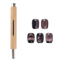 Luxe Manche En Bois Nail Art Aimant Stylos Salon De Beauté Multi Fonctionnel Nail Art Ongles Cat Eye Aimant Bâtons pour DIY Manucure