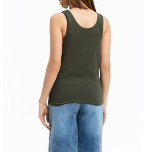 Camiseta sin mangas de talla grande para mujer a la moda de verano de alta calidad hecha de algodón transpirable y Jersey de fibra de bambú de calidad Premium - Product Image 5