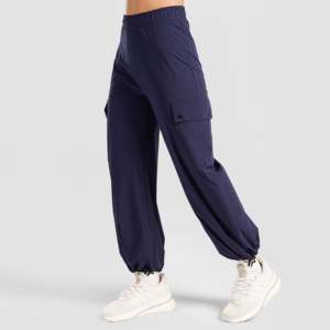 Pantalon cargo pour femme, style urbain, Flex Gear, bleu marine, coupe droite, respirant, avec taille élastique, taille haute et basse, taille XL - Product Image 3
