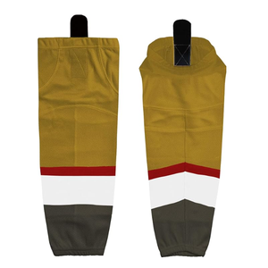 Chaussettes de hockey en tricot de polyester 100% en gros de couleur personnalisée pour adultes Nouveau prix d'usine de haute qualité avec logo d'équipe personnalisé - Product Image 2