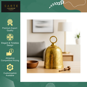 Fournisseur direct d'usine, qualité supérieure, cloche en laiton vintage moderne de style Feng Shui, décoration d'intérieur en métal faite à la main, en vente - Product Image 6