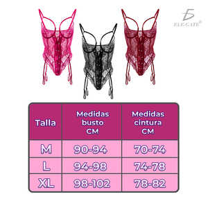 Corsé de encaje con cordón ajustable frontal, liguero y medias elegantes - Product Image 5