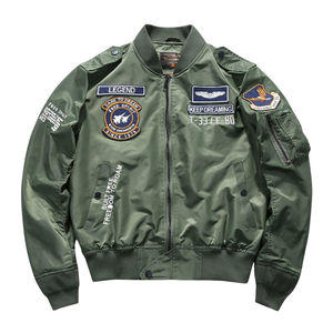 Chaqueta de lona Vintage para hombre con patrón de camuflaje, técnica bordada, cierre de cremallera, cuello levantado, logotipo frontal, para primavera - Product Image 3