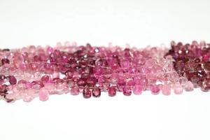 Venta al por mayor de cuentas facetadas rubelita Rosa turmalina pera briolette piedra de corte lateral en forma de pera atractiva - Product Image 4