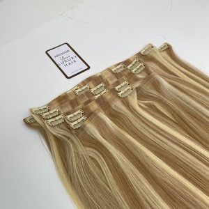 Vente en gros 24 Pouces Vierge Remy Piano Couleur 5Q 613 Clip sans couture dans les Extensions de Cheveux Humains Cheveux Raides Vietnamiens Bruts Wefted - Product Image 2