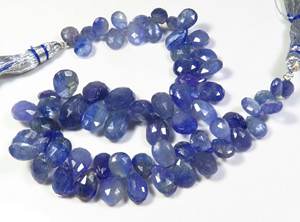 Cuentas de Tanzanita Natural de Alta Calidad, Corte Facetado en Forma de Pera, de 8-12 mm, 9 Hilos, Sueltas, Azules Pleocroicas, Tratadas con Calor, 150 Quilates - Product Image 4