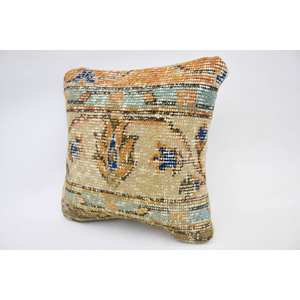 Almohada de retazos Kantha de lana Beige, 12x12 pulgadas, bordado, estampado cuadrado Floral Vintage, tejido para el hogar, sofá, suelo, Navidad - Product Image 3