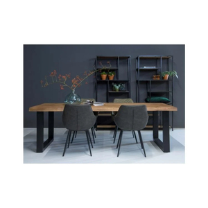 Muebles de comedor con borde en vivo, mesa de comedor ovalada de madera de mango macizo para sala de estar, restaurante, hogar, oficina y juego de mesa de comedor - Product Image 5