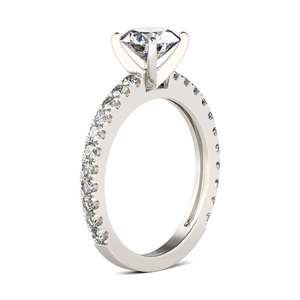 Jeulia <b>Solitaire</b> Round Cut Sterling <b>Silver</b> Engagement <b>Ring</b>-Romantic Rhodium Plated Inlay - Product Image 3