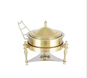 Luxury Metal Copper Casserole Chafing Dish Hotel Supplies Handmade Food Hot Pots Wedding Decorative <b>Tabletop</b> Copper Food <b>Storage</b> - Product Image 4