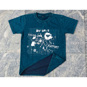 T-shirts personnalisables à logo imprimé par transfert thermique en polyester/coton, délavage acide, manches courtes, couleur unie, faible MOQ, vente en gros, OEM - Product Image 1