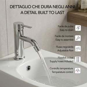Miscelatore Bidet Cromato della Collezione Fiemme con Aeratore Koricini - Product Image 2