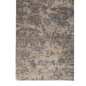 Alfombra Kavi Gris y Negra Anudada a Mano de Lana y Seda de Bambú, Diseño Teoría del Caos, Rectángulo Abstracto para el Hogar y Pasillo, Modelo Esk-411(Fr) - Product Image 4