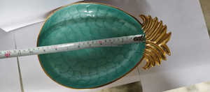 โลหะรูปสับปะรดชามผลไม้ทองและเคลือบ - Product Image 6