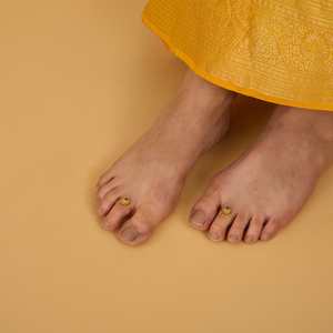 Silver Temple <b>Gold</b>-Plated Copper <b>Toe</b> <b>Ring</b> for Wedding Engagement or Gift 165683 - Product Image 2