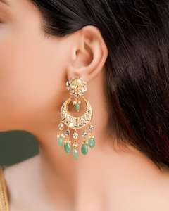 High Quality Handmade <b>Gold</b>-<b>Plated</b> Beaded <b>Earrings</b> for Boho Style - Colorful & Vibrant Fashion Jewelry Wholesalers - Product Image 2