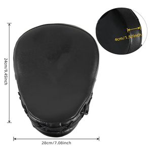 Guantes de Boxeo de Cuero Negro y Espuma PU, Almohadillas de Entrenamiento Curvas, Correa Ajustable, Ventiladas, para Kickboxing - Product Image 4