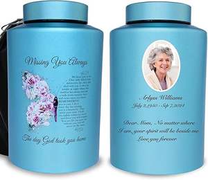<b>Large</b> Cremation <b>Urns</b> for Adult Male Female Ashes Decorative <b>Urn</b> for Human Ashes with Velvet Bag Butterfly - Product Image 2