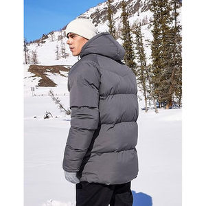 Manteau matelassé à capuche pour hommes, veste en duvet d'hiver surdimensionnée mi-longue rembourrée, chaude et lourde avec votre logo personnalisé - Product Image 3