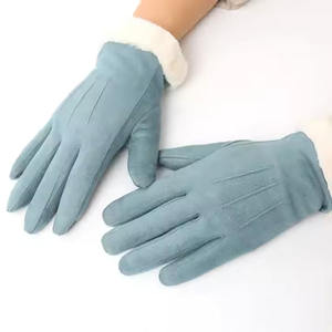 Guantes para exteriores de estilo de moda de invierno personalizados Guantes de moda de cuero cálido de dedo completo guantes de vestir para mujer - Product Image 1