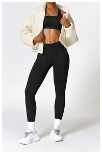 Ensembles de gym personnalisés pour femmes Taille élastique Respirant Solide Fitness Wear Nouvelle arrivée Fantaisie Débardeur Legging pour Yoga Personnalisé - Product Image 6