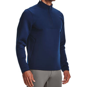 Sweat-shirt oversize en polaire à demi-fermeture éclair pour homme, vêtement streetwear de haute qualité avec Logo personnalisé - Product Image 4