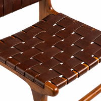 Chaise de salle à manger FREYA de style moderne du milieu du siècle |   Meubles de maison en bois massif avec sièges en cuir |   Sièges contractuels de couleur personnalisée, non pliables