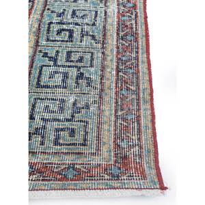 พรมขนสัตว์ถักมือสีเบจและสีน้ำตาลสไตล์วินเทจ รุ่น Pae-2369 สำหรับใช้ในบ้าน - ลายสี่เหลี่ยมรูปเหรียญแบบนามธรรมสำหรับห้องนั่งเล่นและทางเดิน - Product Image 4